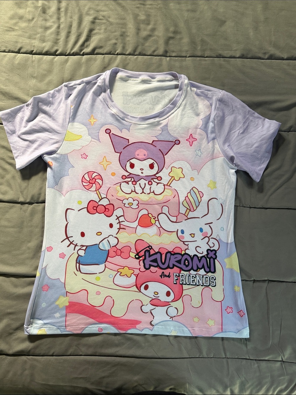 Kuromi & Friends Pastel Lilac Kids Graphic Tee